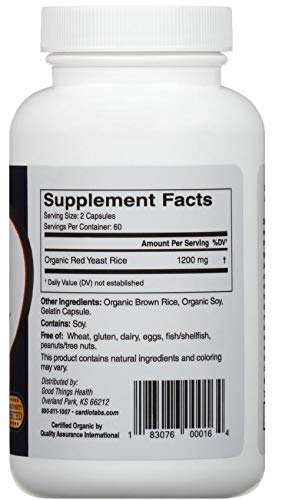 1200 mg Red Yeast Rice Capsules 120 Capsules H19407