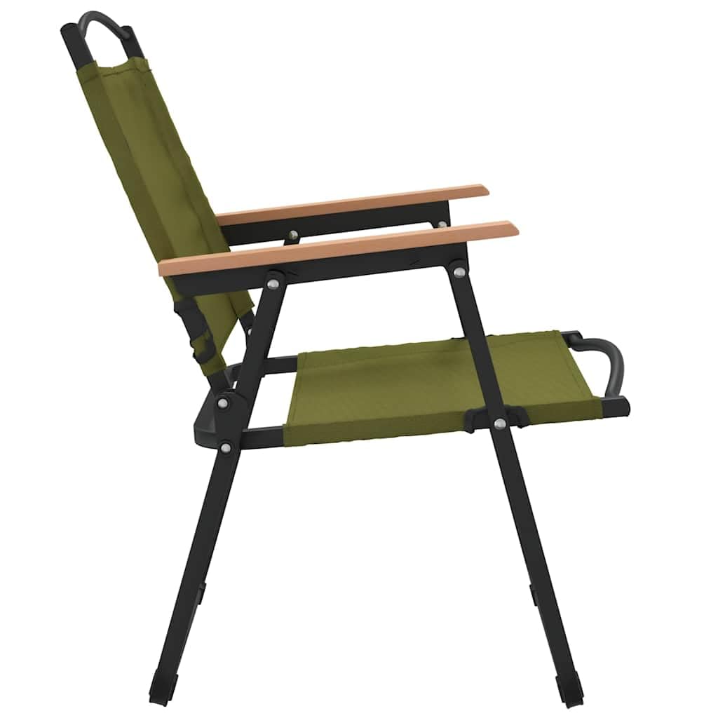 Foldable Camping Chairs 2 Pack Green Oxford Fabric F698032