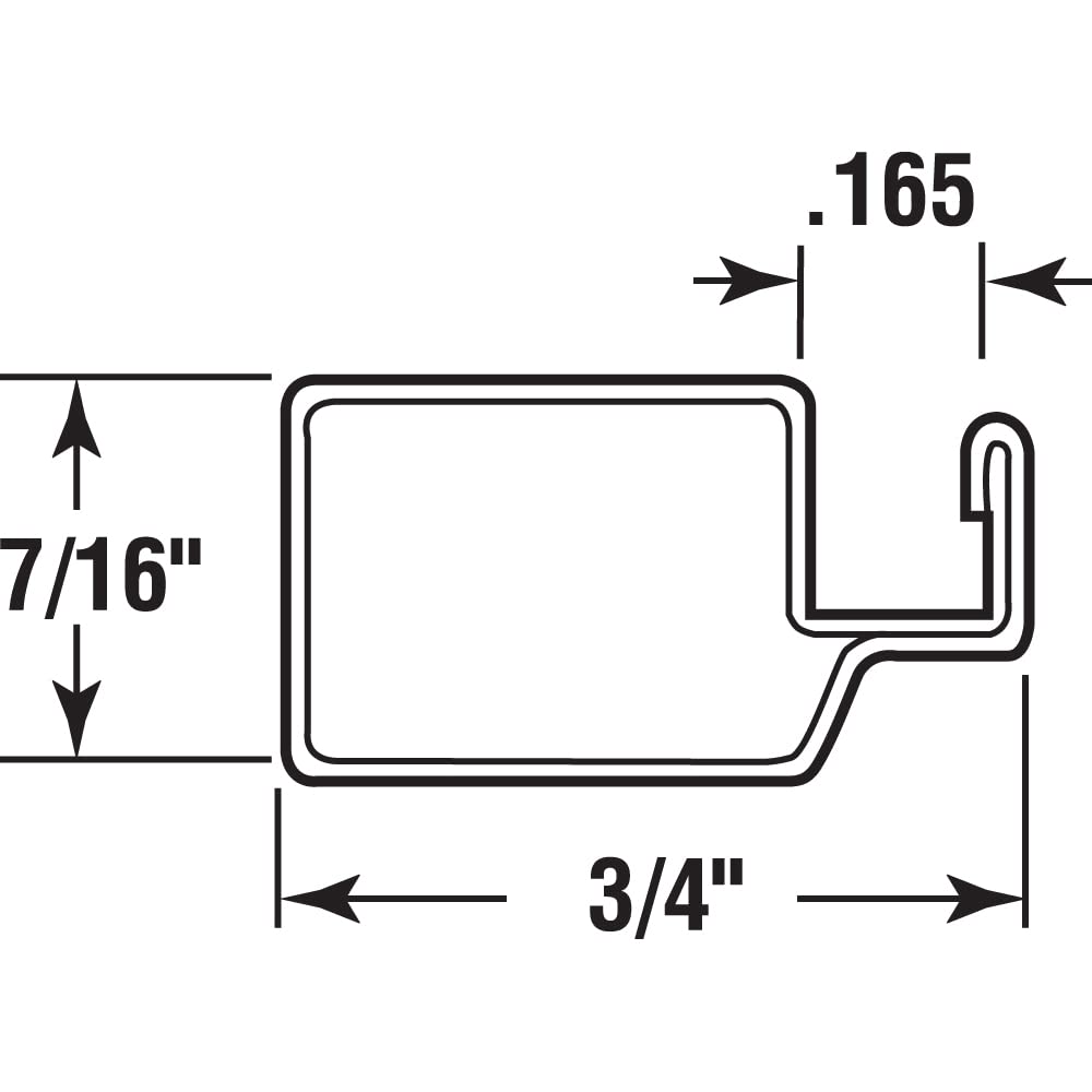Aluminum Screen Frame 7/16 x 3/4 x 72" White Box of 20 Y429902