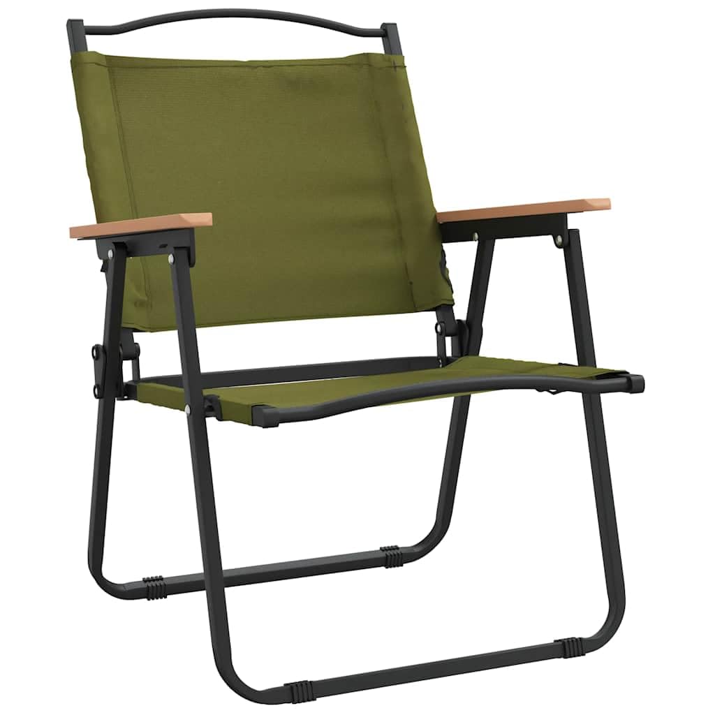 Foldable Camping Chairs 2 Pack Green Oxford Fabric F698032