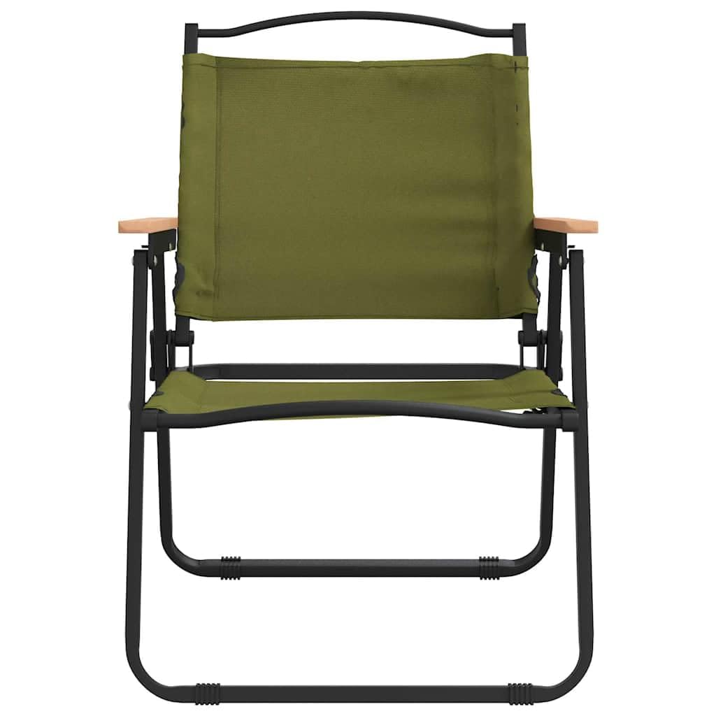 Foldable Camping Chairs 2 Pack Green Oxford Fabric F698032