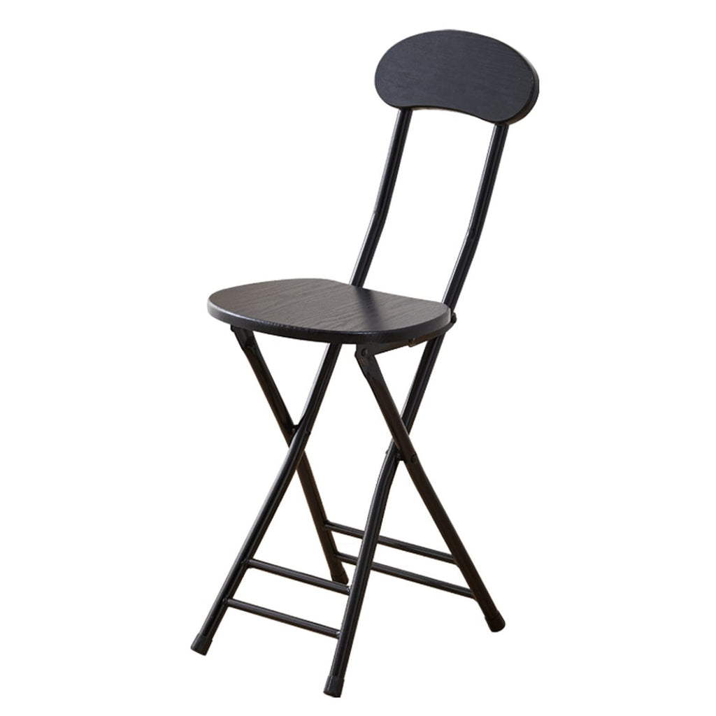 Black 18 Inch Folding Stool with Backrest and Footrest Q133