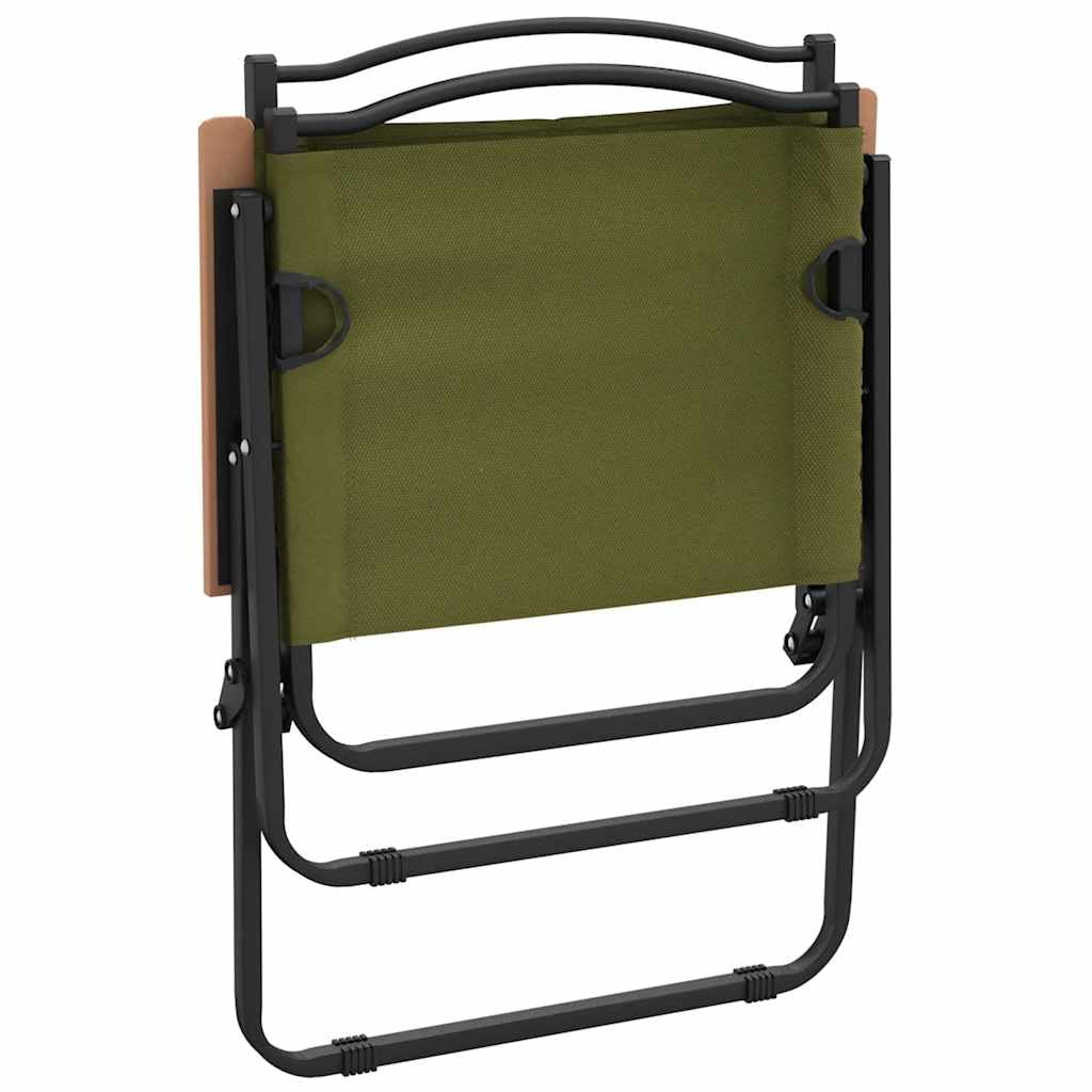 Foldable Camping Chairs 2 Pack Green Oxford Fabric F698032