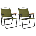 Foldable Camping Chairs 2 Pack Green Oxford Fabric F698032