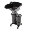 Portable Shampoo Bowl with Electric Pump, Adjustable Height, 2 Buckets, Black Z2048