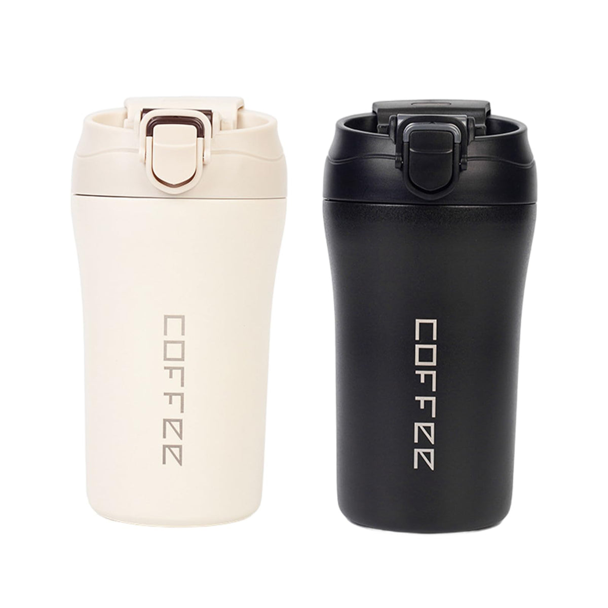 2-Pack 13.5oz Insulated Travel Coffee Mug Tumbler, Black and White Set G923964