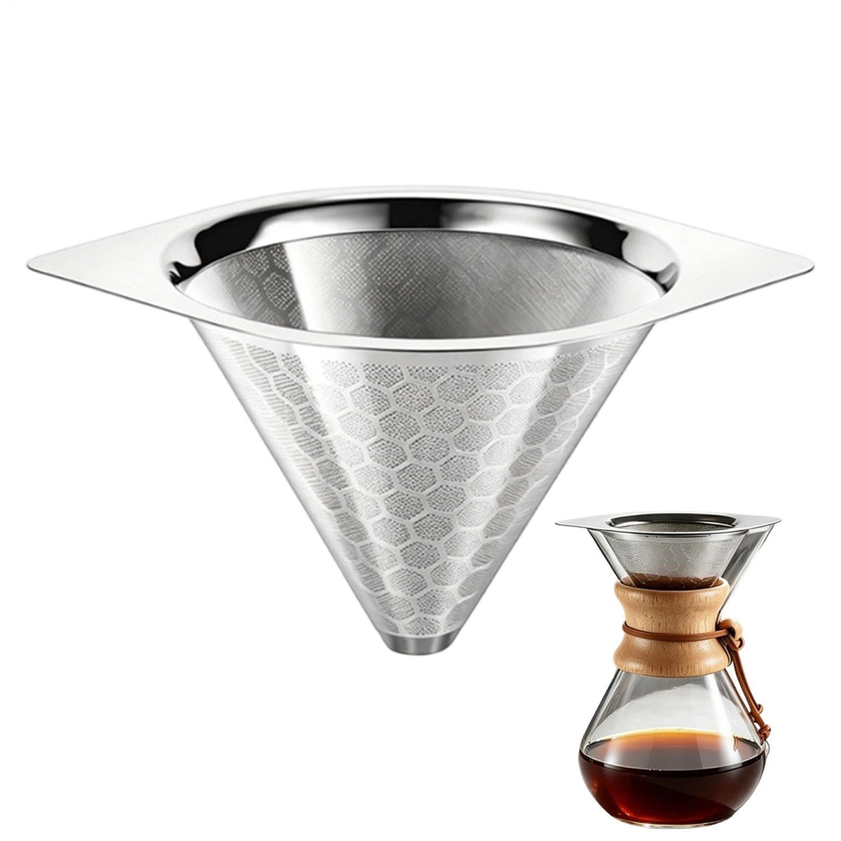 Stainless Steel Fine Mesh Drip Coffee Filter X60574