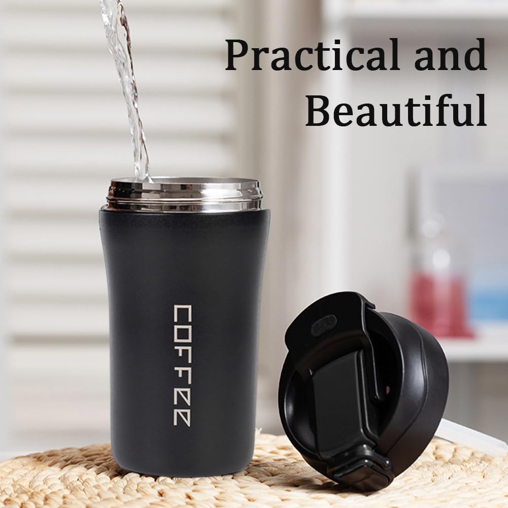2-Pack 13.5oz Insulated Travel Coffee Mug Tumbler, Black and White Set G923964