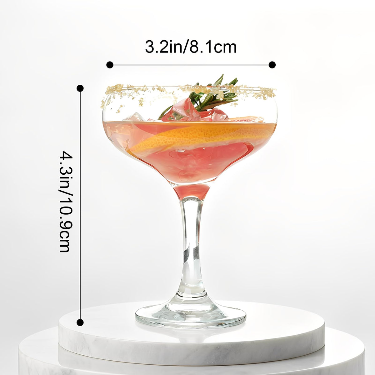 Clear 5.07 oz Stemmed Cocktail Glasses Set of 6 E946