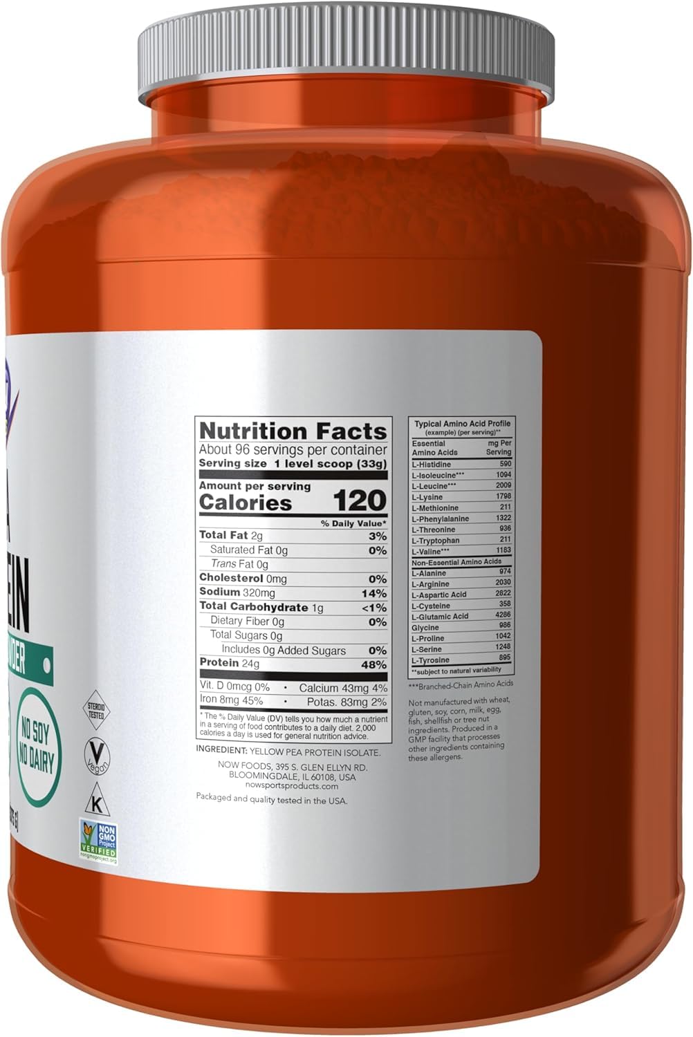 Pea Protein Natural Unflavored Powder 7-Pound L2271