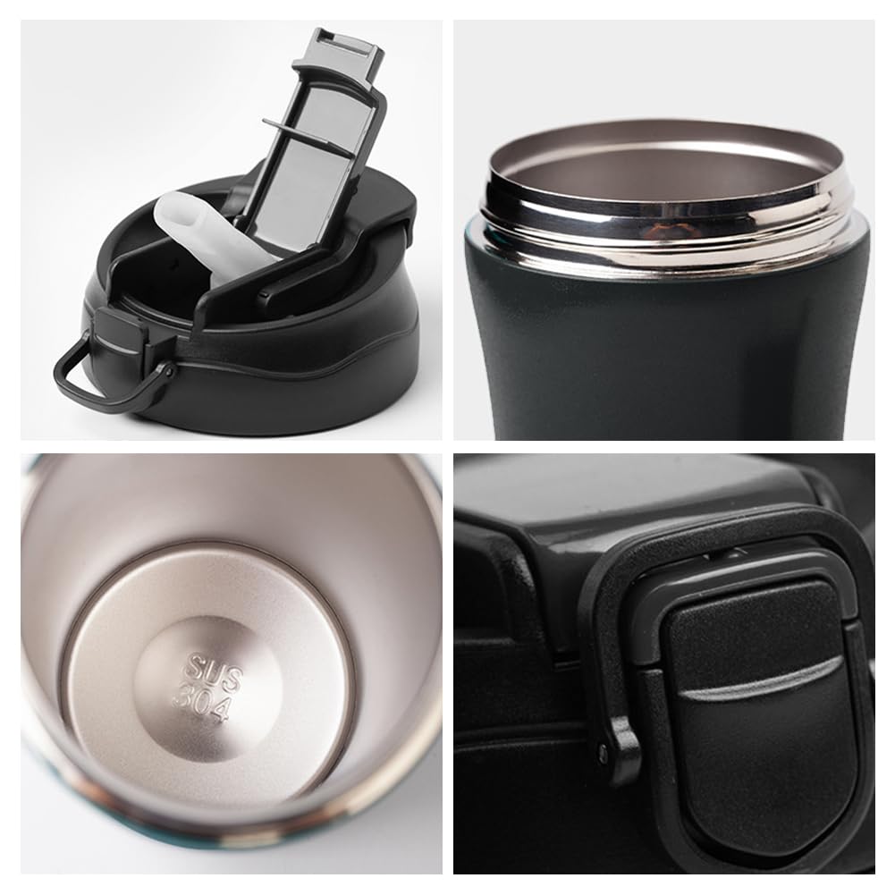2-Pack 13.5oz Insulated Travel Coffee Mug Tumbler, Black and White Set G923964