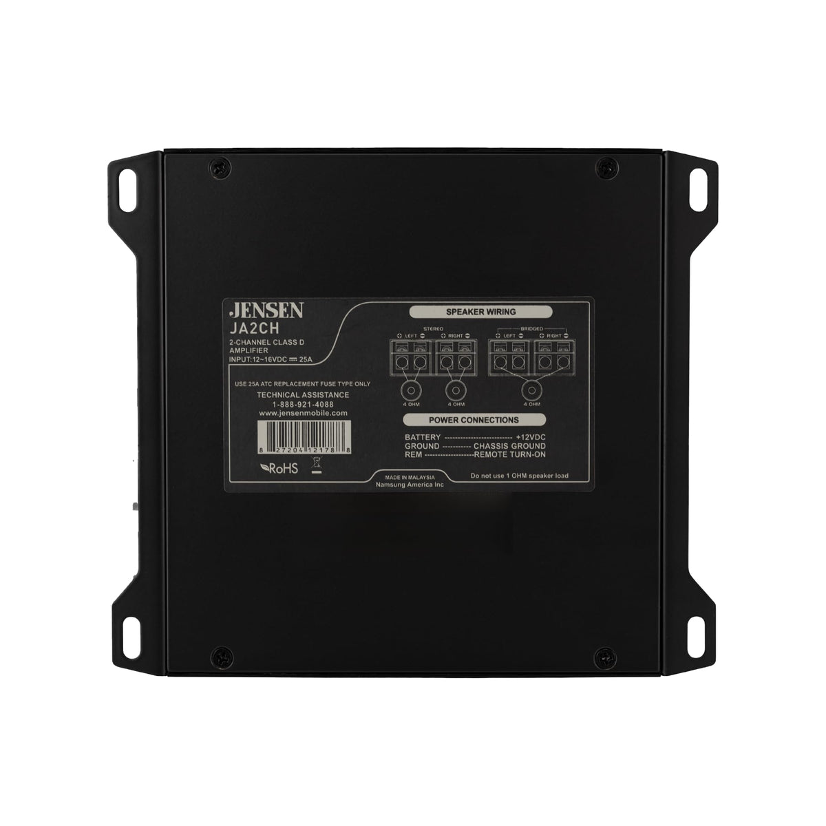 2-Channel Class-D Car Amplifier 600W Peak H319628
