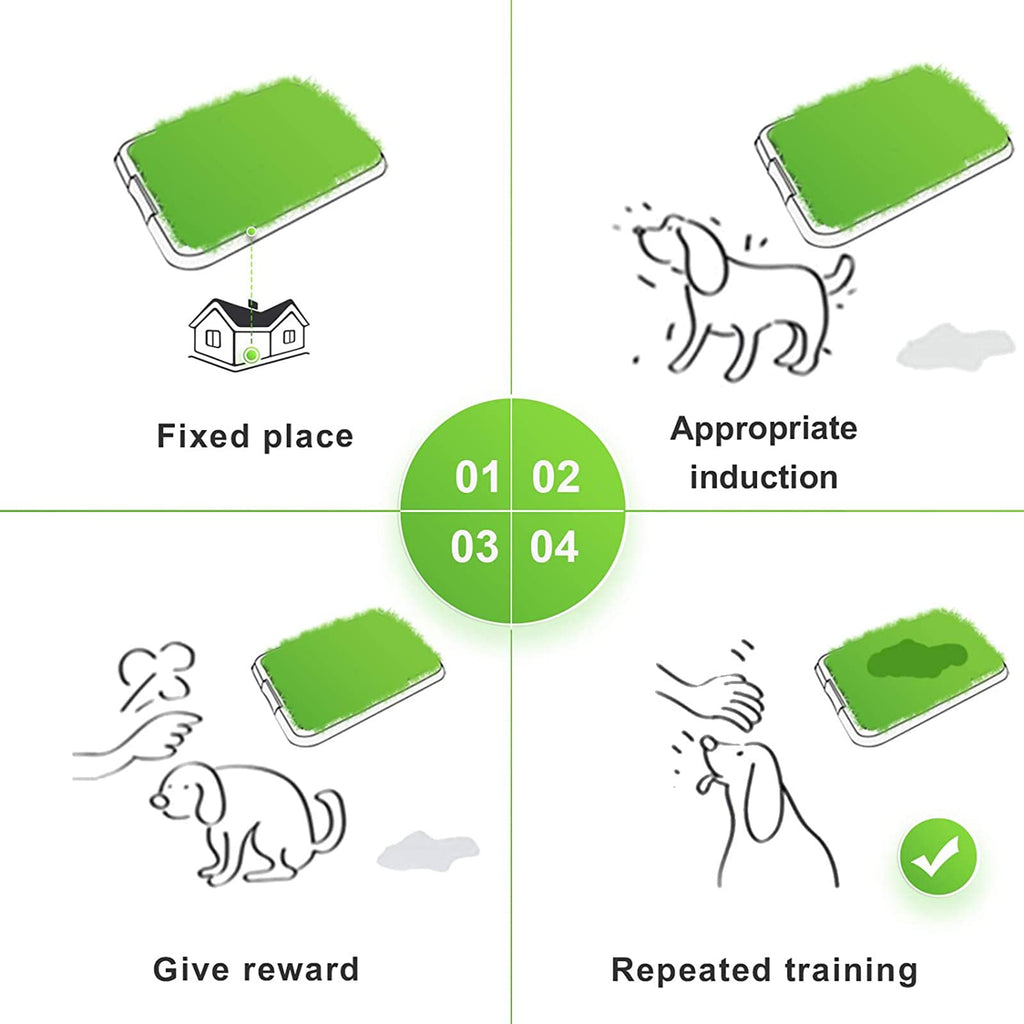 Dog Toilet Indoor Puppy Training Pad with Artificial Turf, 25"×20" A4043