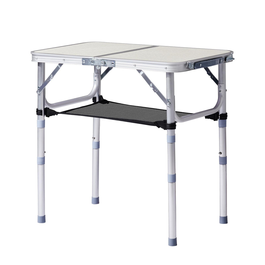 2ft Adjustable Aluminum Folding Camping Table with Carry Handle L26172