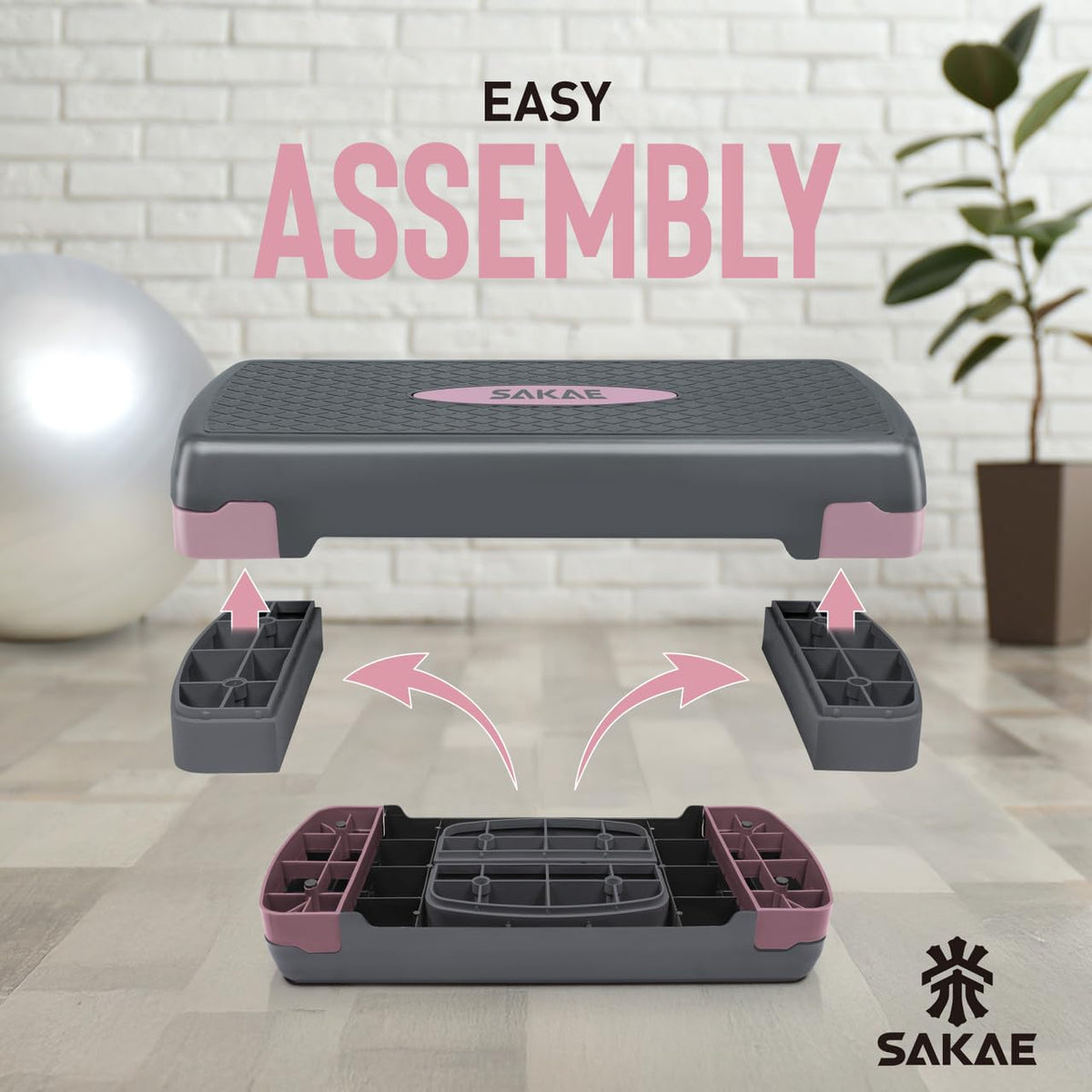 Adjustable Aerobic Step Platform Set with Dumbbells & Measuring Tape Y65507