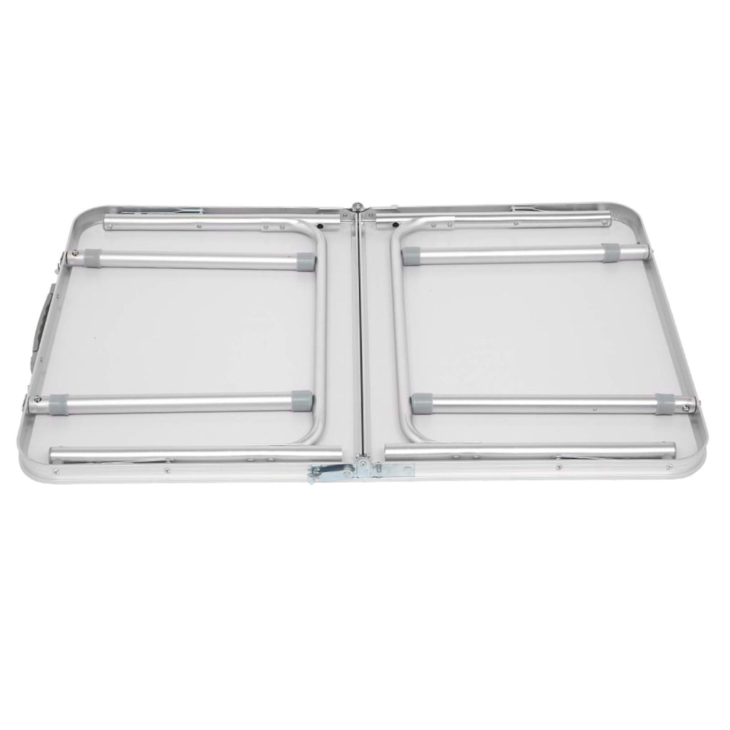 Folding Portable Camping Table 3 FT Aluminum White P27661
