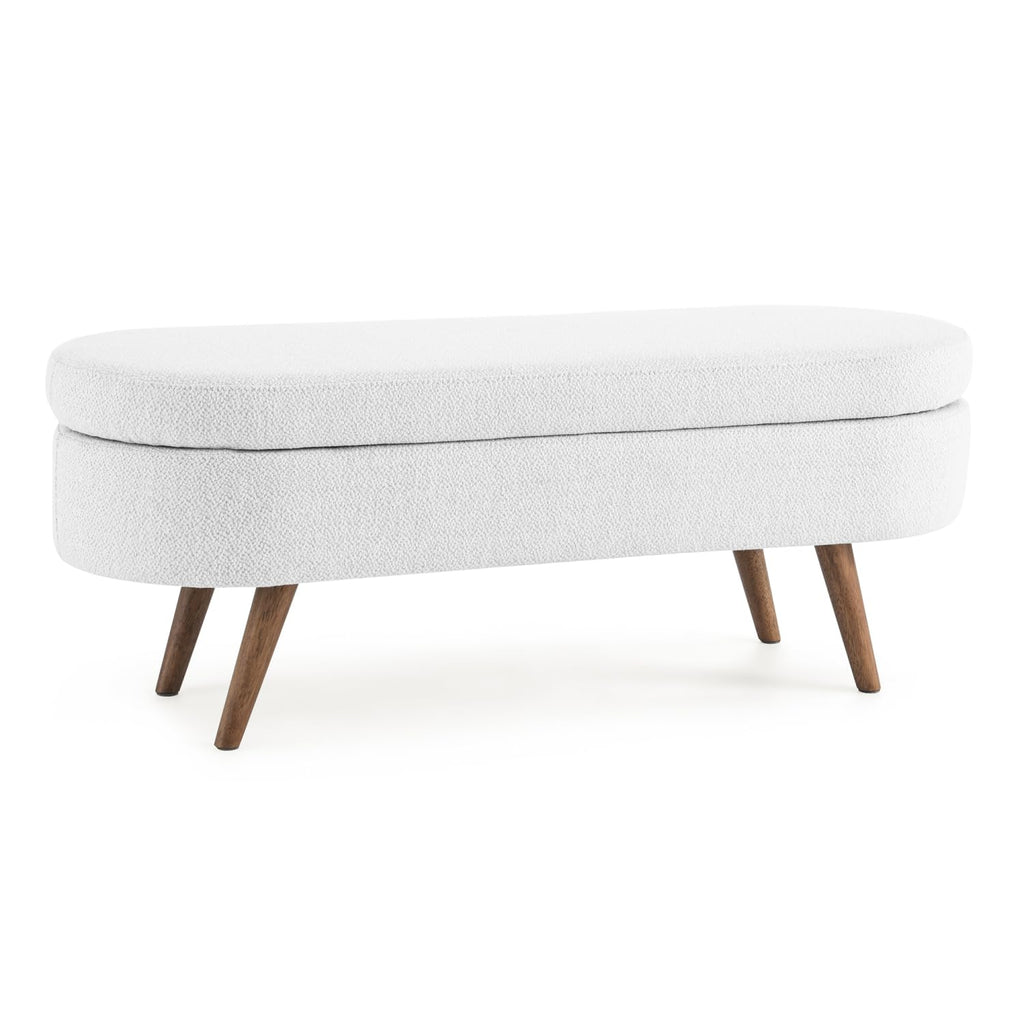 Oval Storage Bench with Rubber Wood Legs R522