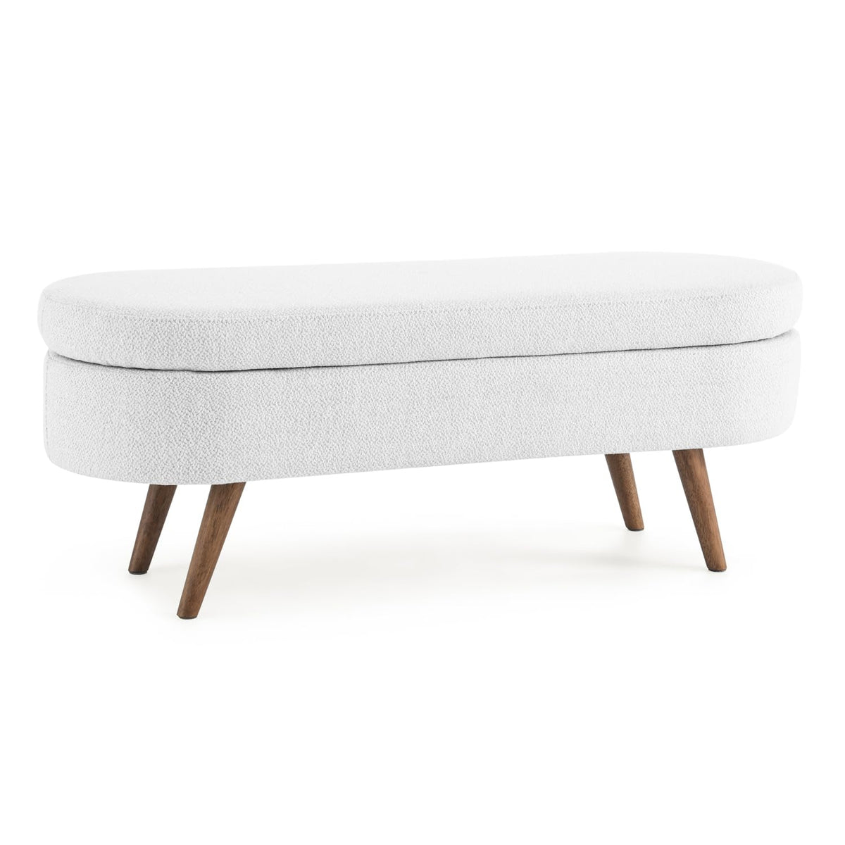 Oval Storage Bench with Rubber Wood Legs R522