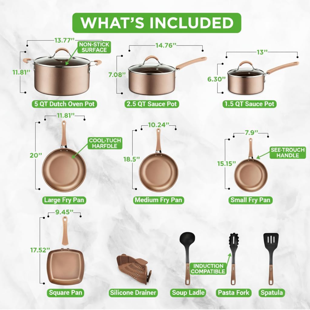 14-Piece Non Stick Cookware Set W923