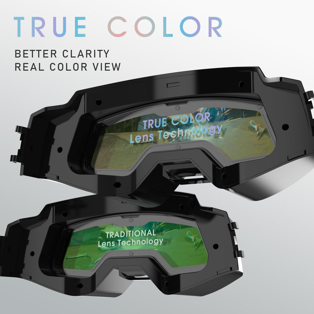 Auto-Darkening Welding Goggles with LED Light and Face Shield F988976