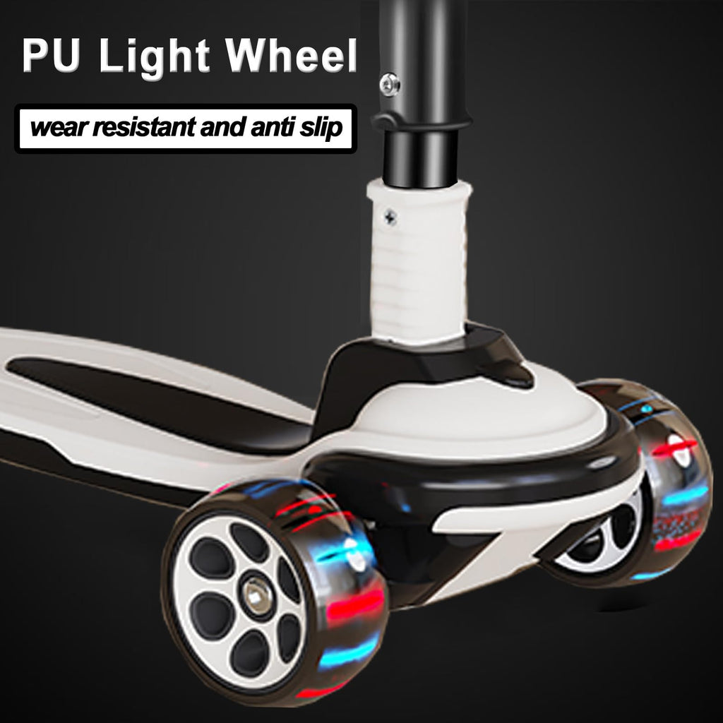 5 Adjustable Height Foldable Kick Scooter with 3 LED Light Wheels U911