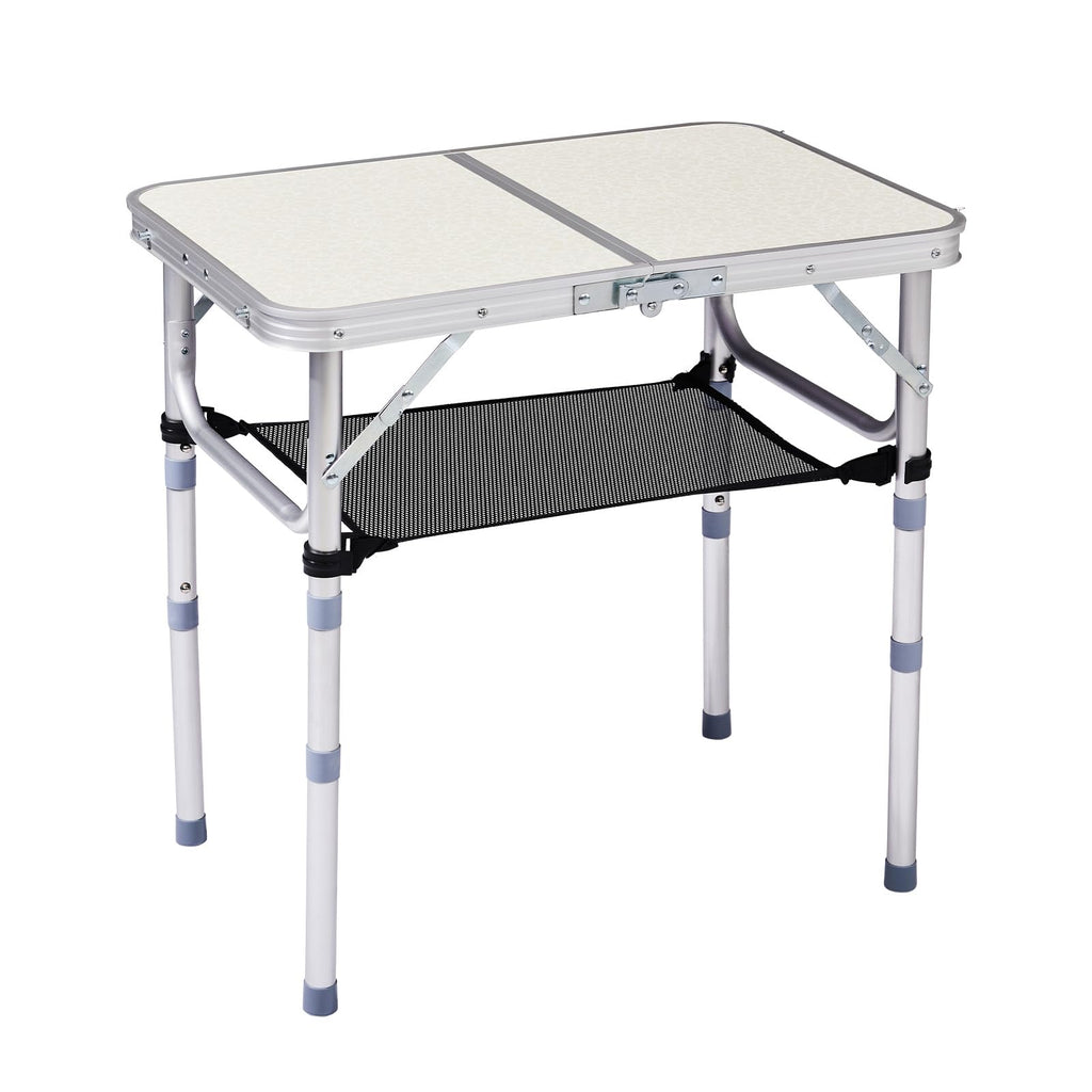 2ft Adjustable Aluminum Folding Camping Table with Carry Handle L26172