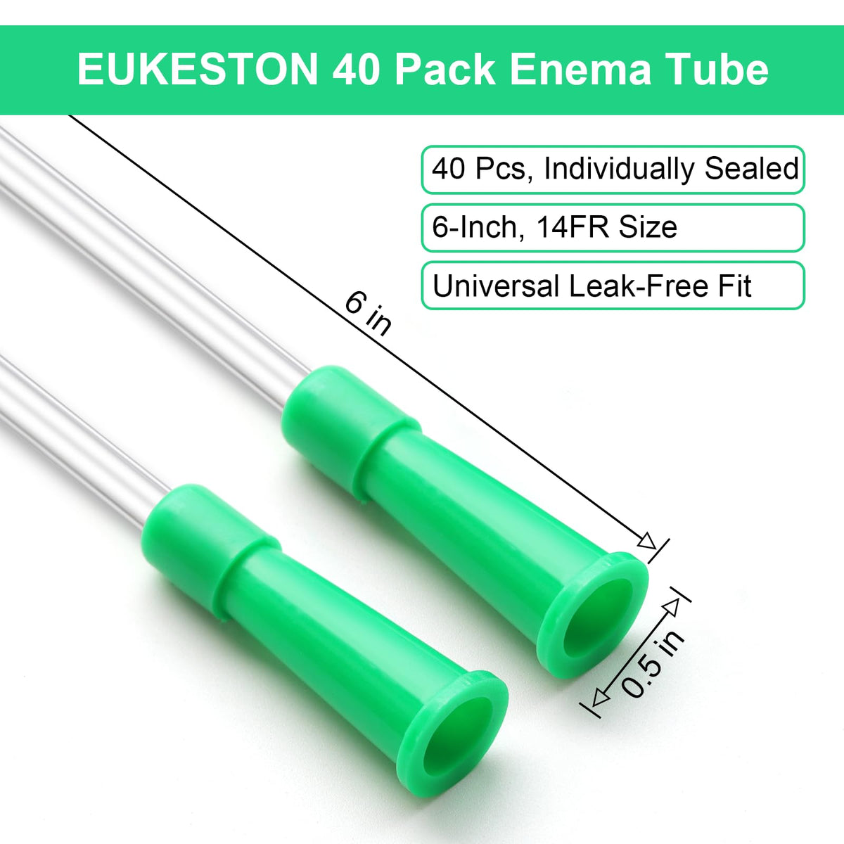 40 Pack Disposable Enema Tubes 14FR PVC Tips T112