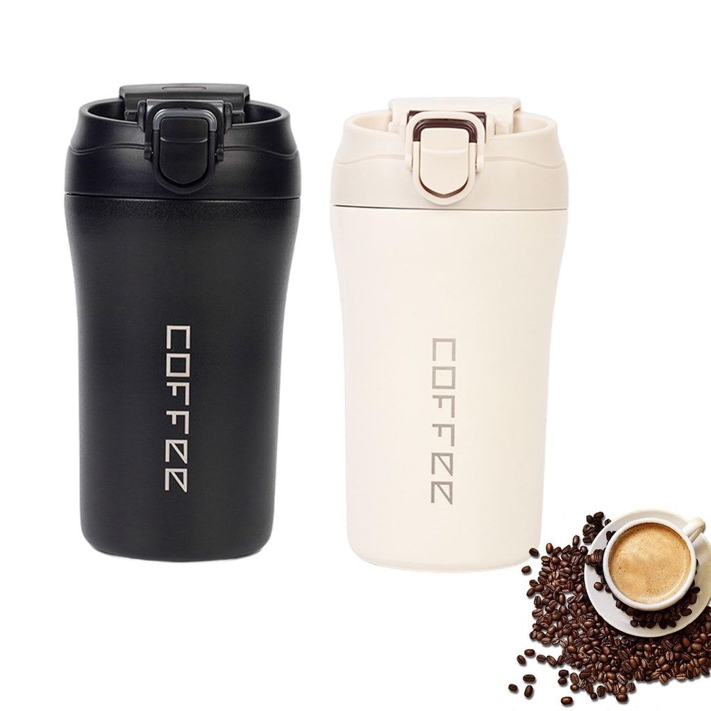 2-Pack 13.5oz Insulated Travel Coffee Mug Tumbler, Black and White Set G923964