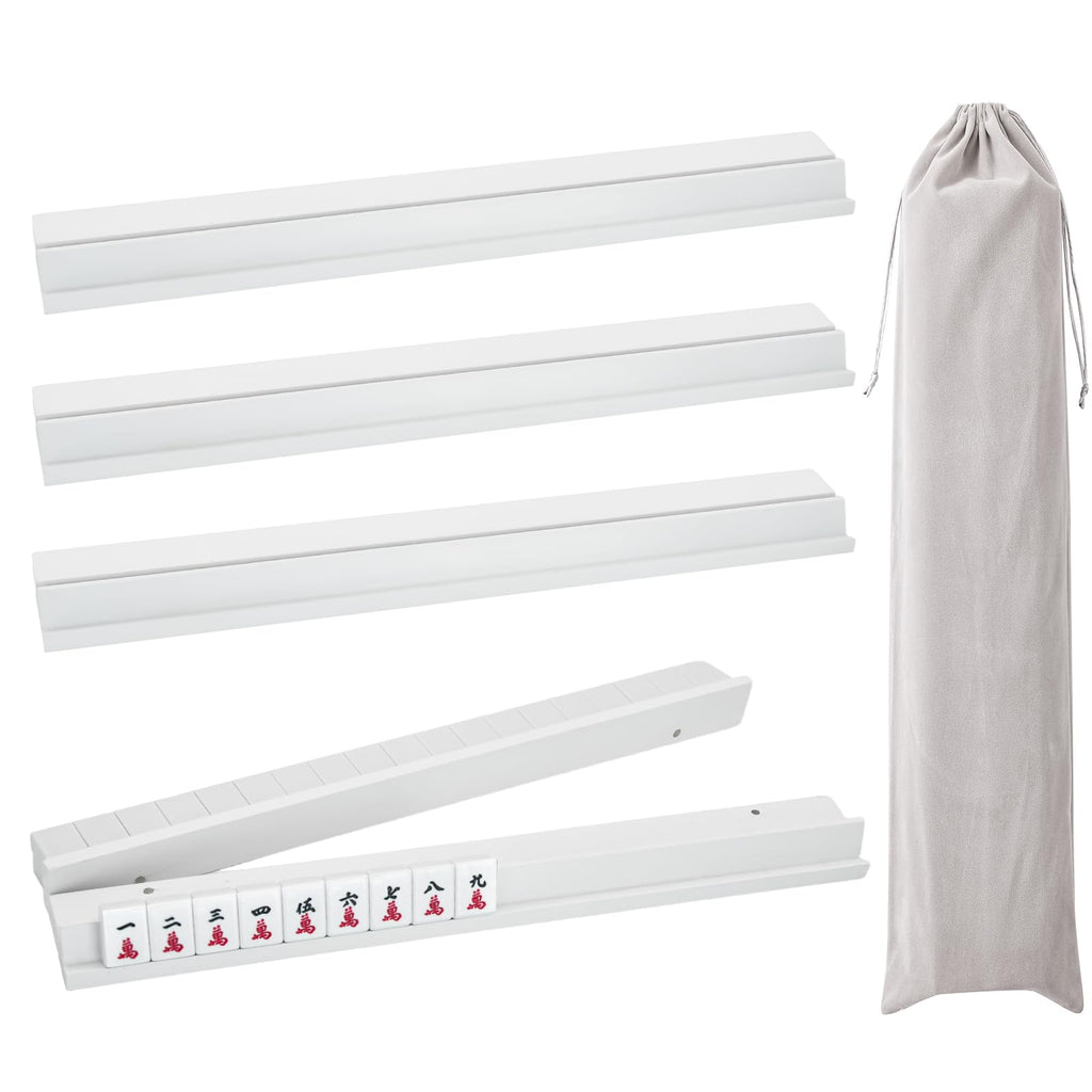4PCS Wooden Mahjong Racks with Magnetic Pushers X247