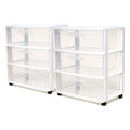 White 3-Tier Storage Cart 2 Pack T7475