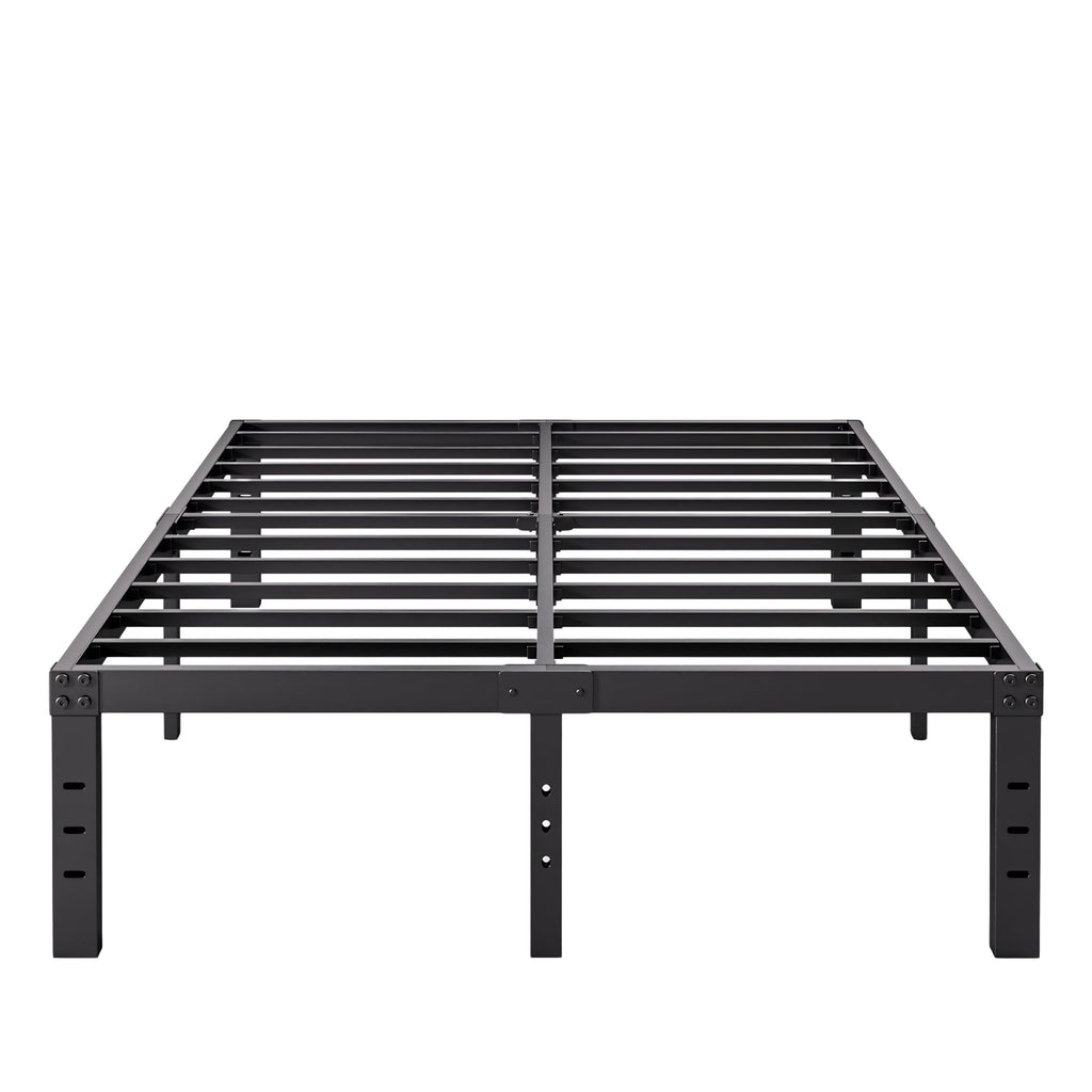 14 Inch Metal Queen Bed Frame with Storage, Black H24873