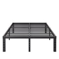 14 Inch Metal Queen Bed Frame with Storage, Black H24873