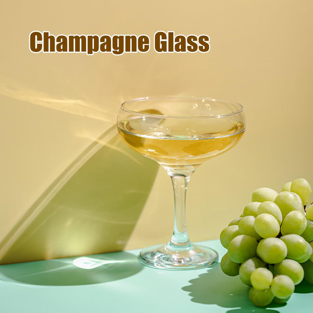 Clear 5.07 oz Stemmed Cocktail Glasses Set of 6 E946