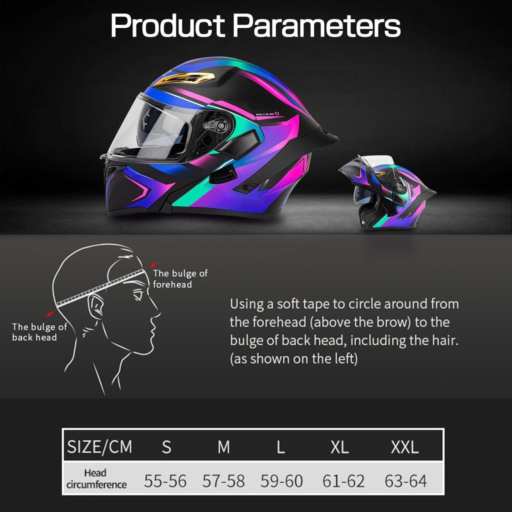 DOT Approved Flip Up Full Face Bluetooth Motorcycle Helmet M117756