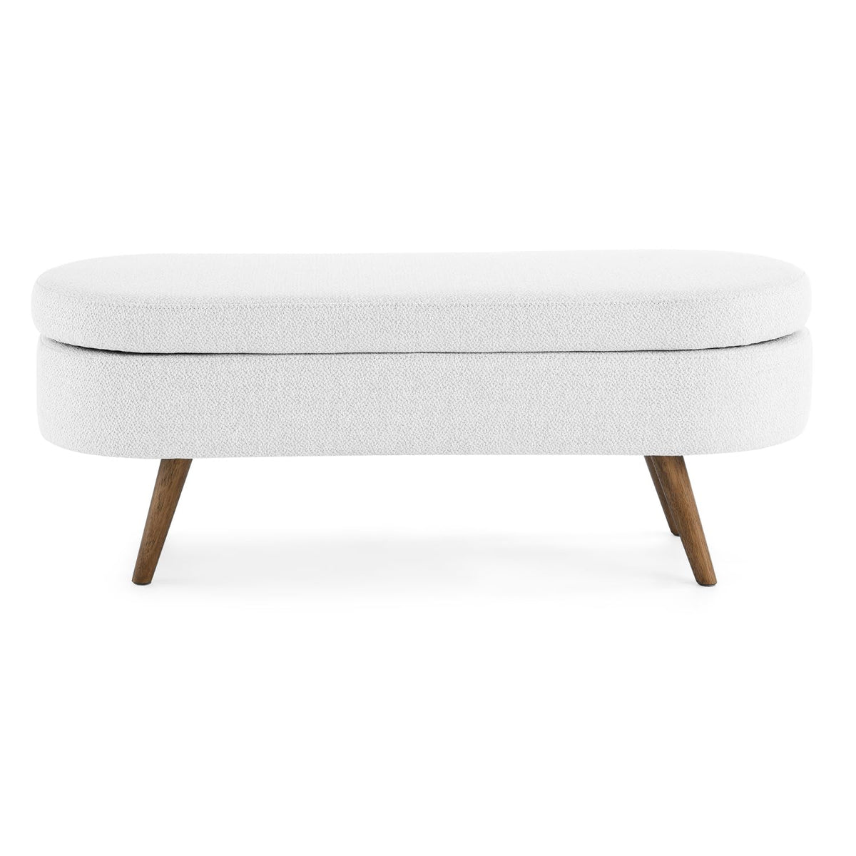 Oval Storage Bench with Rubber Wood Legs R522