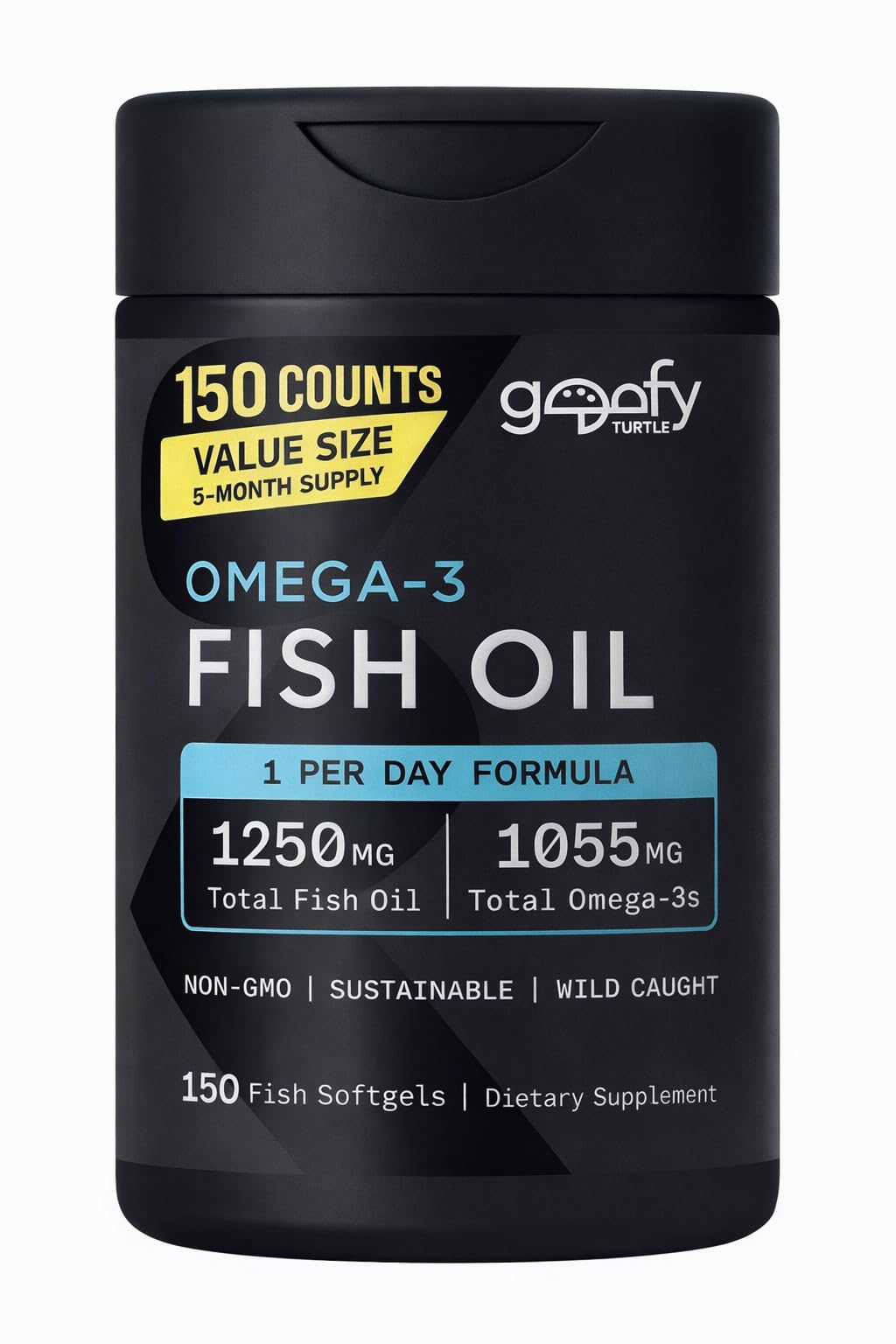 Omega-3 Fish Oil 1250 mg Softgels 150 Counts Q62728