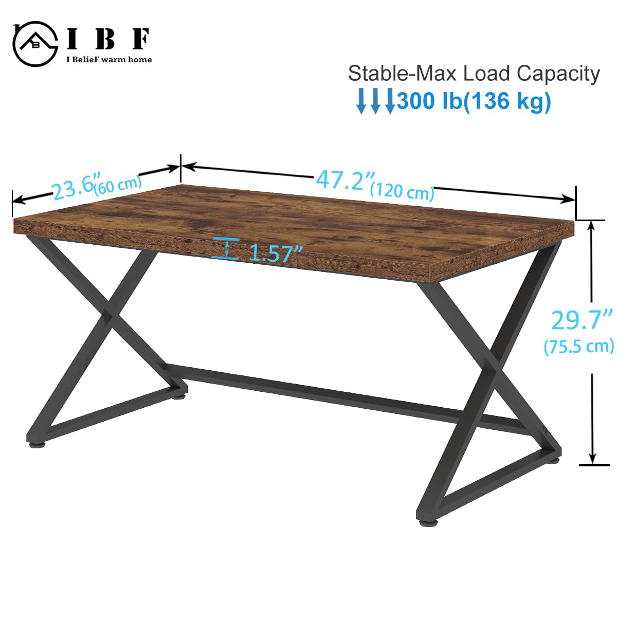 47" Rustic Brown Computer Desk L365
