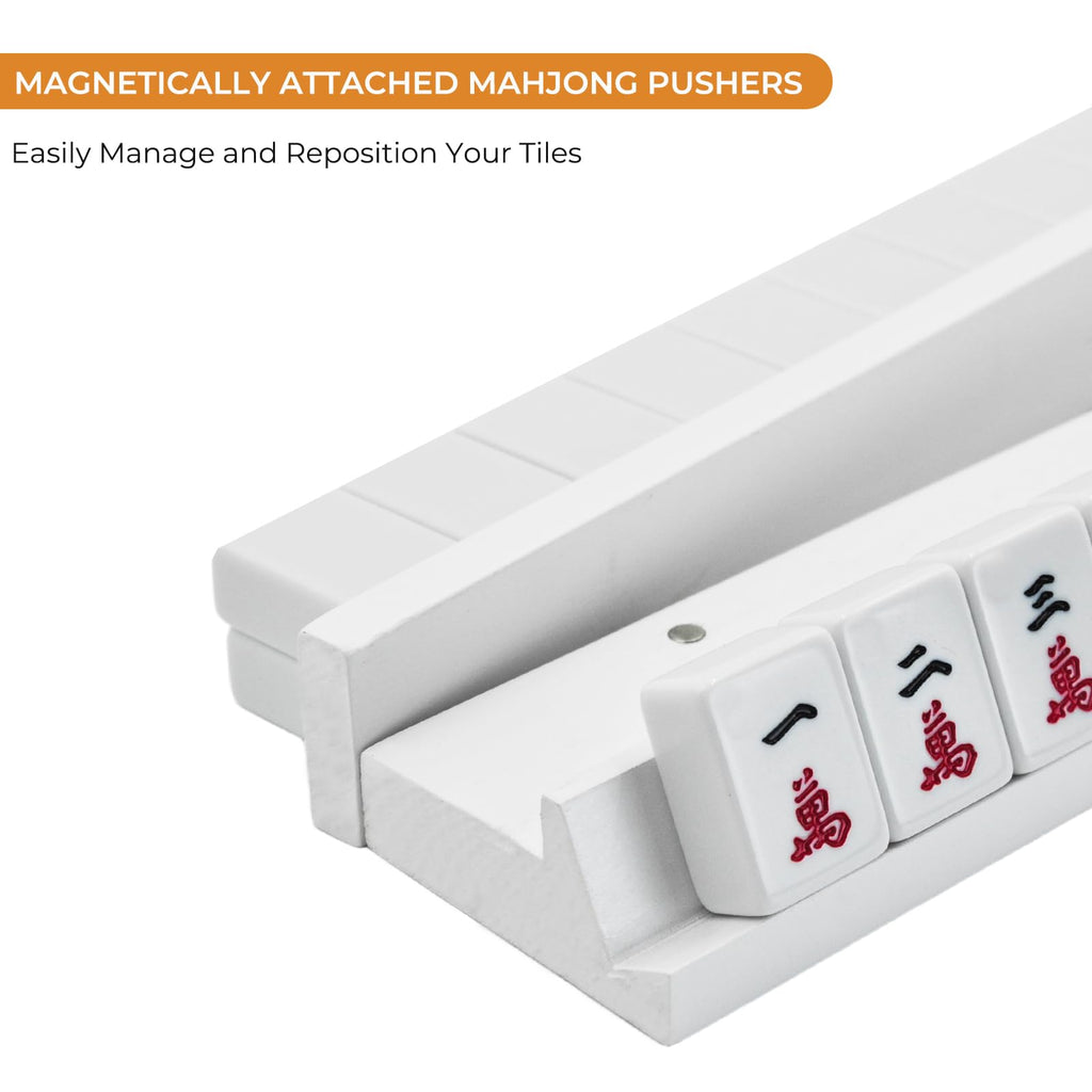 4PCS Wooden Mahjong Racks with Magnetic Pushers X247