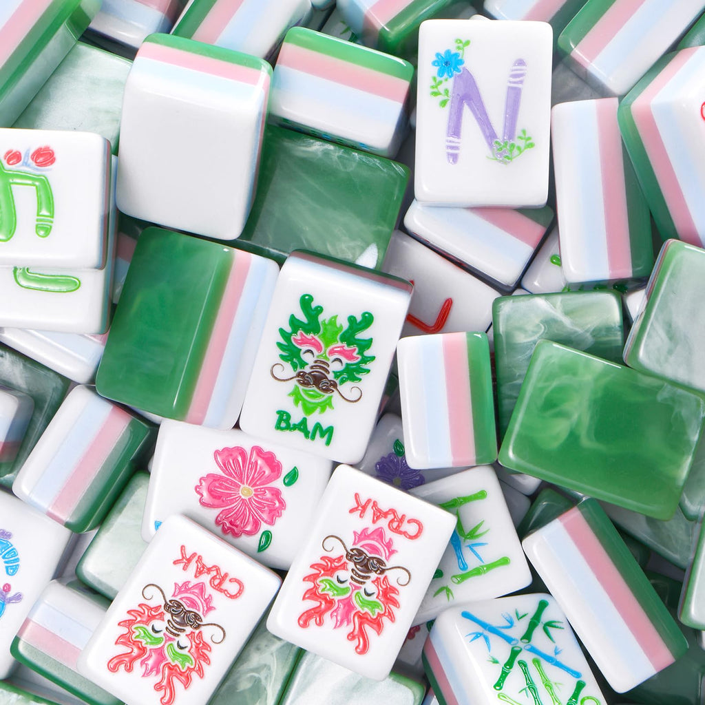 160 Acrylic Engraved Mahjong Tile Set A234770