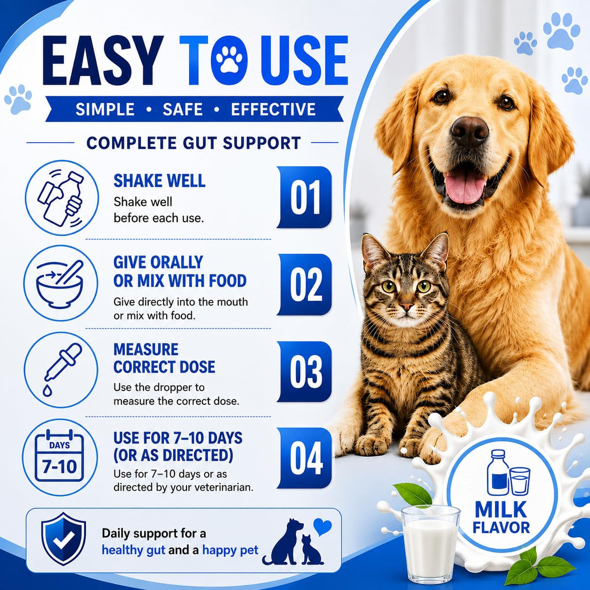 Milk Flavor Dewormer for Cats & Dogs 120ml with Dropper K740