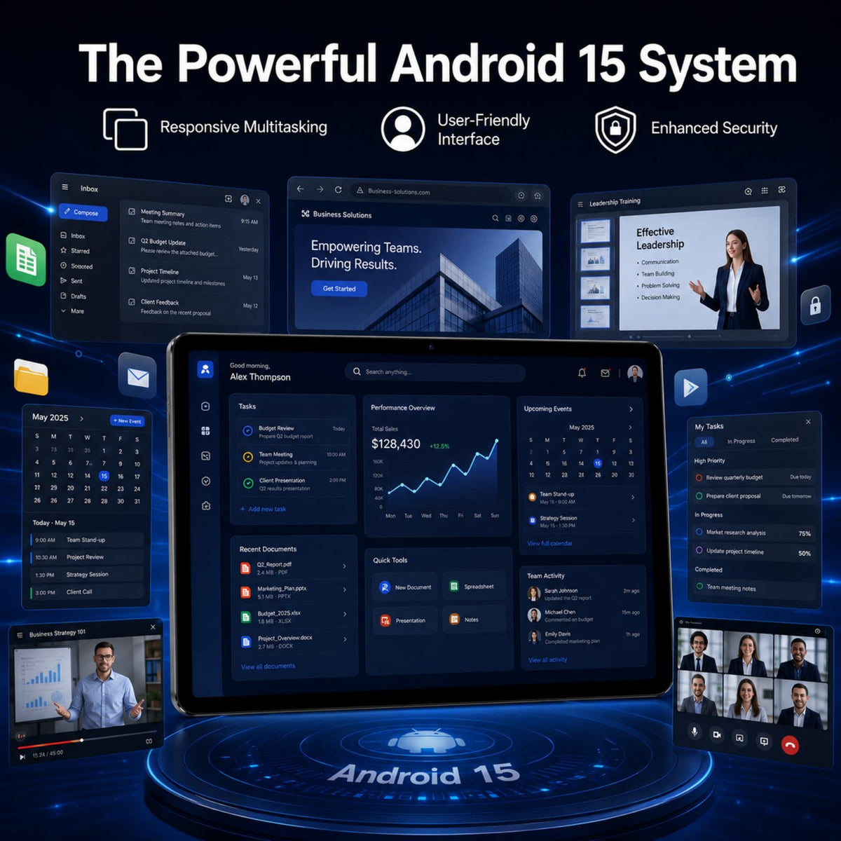 Android 15 Tablet, Octa-core 12GB RAM + 64GB + 64GB Card T148959