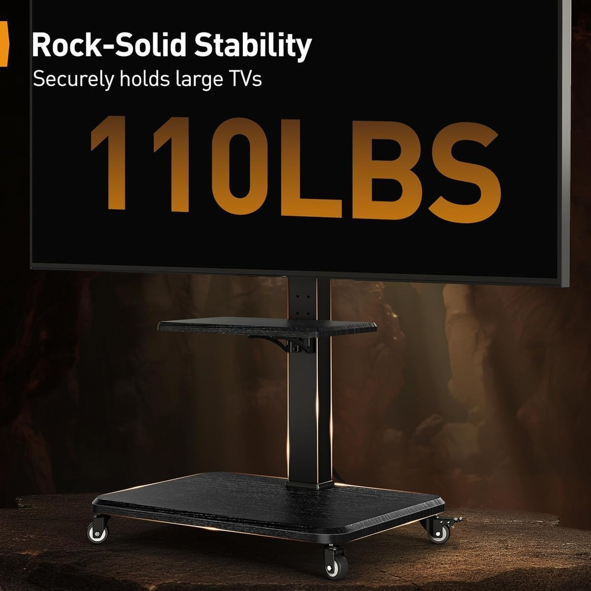 Rolling TV Stand with Wheels for 30-75 Inch TVs Z128