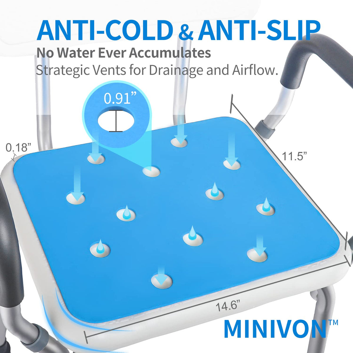 Waterproof Non Slip Soft Foam Shower Bench Cushion O72901