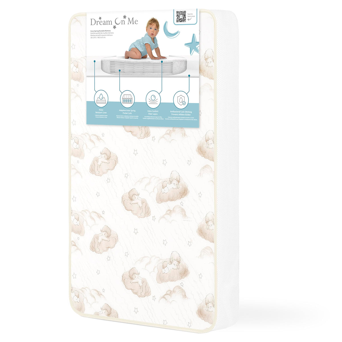 2-in-1 Dual-Sided Mini Crib Mattress R38362