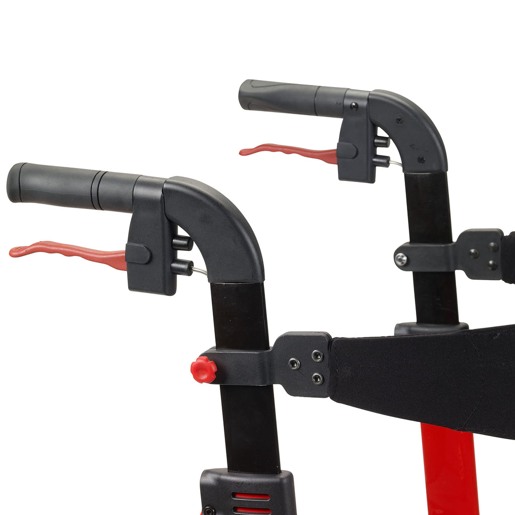 Red 4-Wheel Rollator with Seat A73800