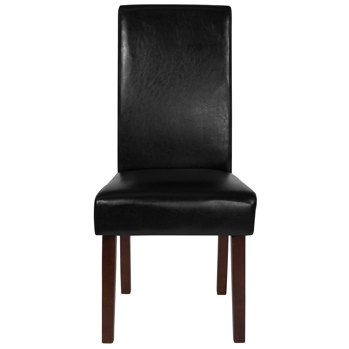 Black LeatherSoft Parsons Chair with Mahogany Legs G8525