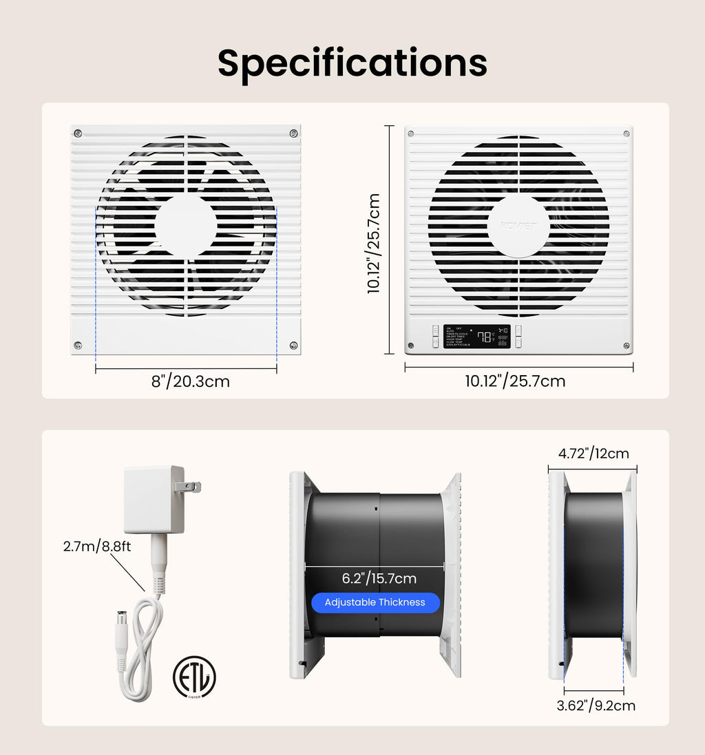 8" Room to Room Ventilation Fan with Remote W44261