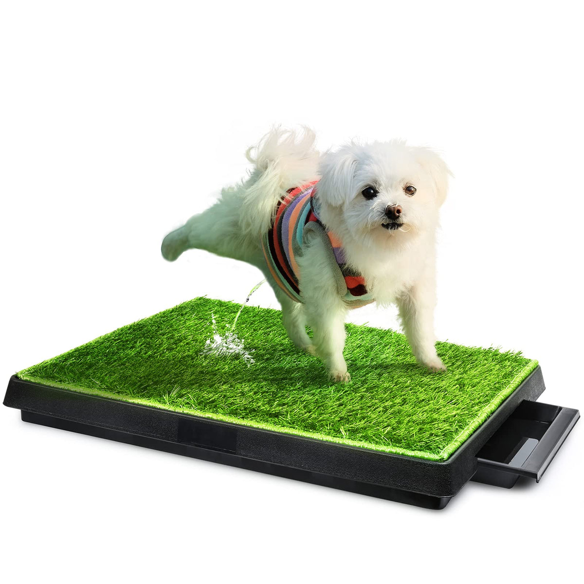 Dog Toilet Indoor Puppy Training Pad with Artificial Turf, 25"×20" A4043