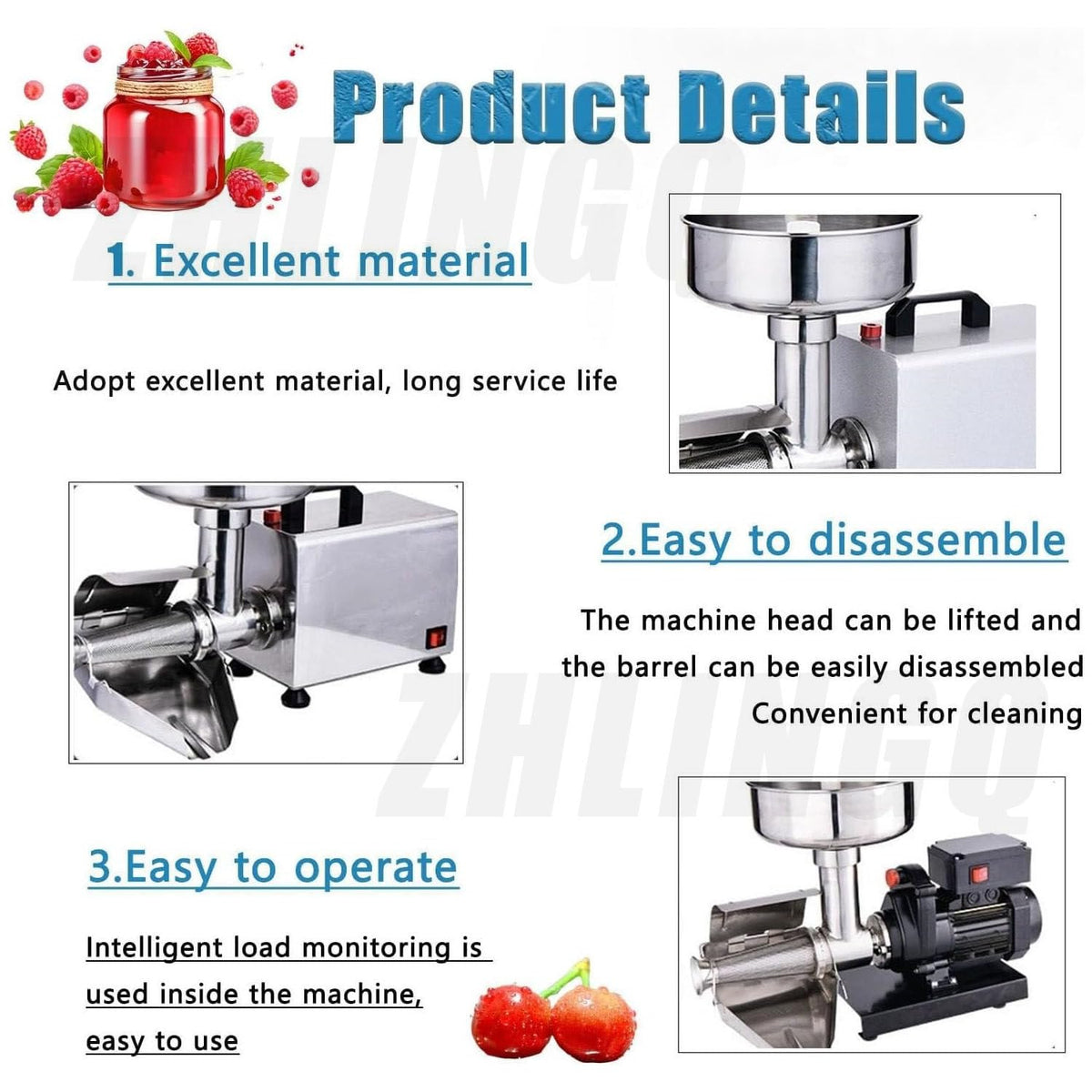 Electric Tomato Strainer Machine 330 lbs/hr 450W Stainless Steel E787123