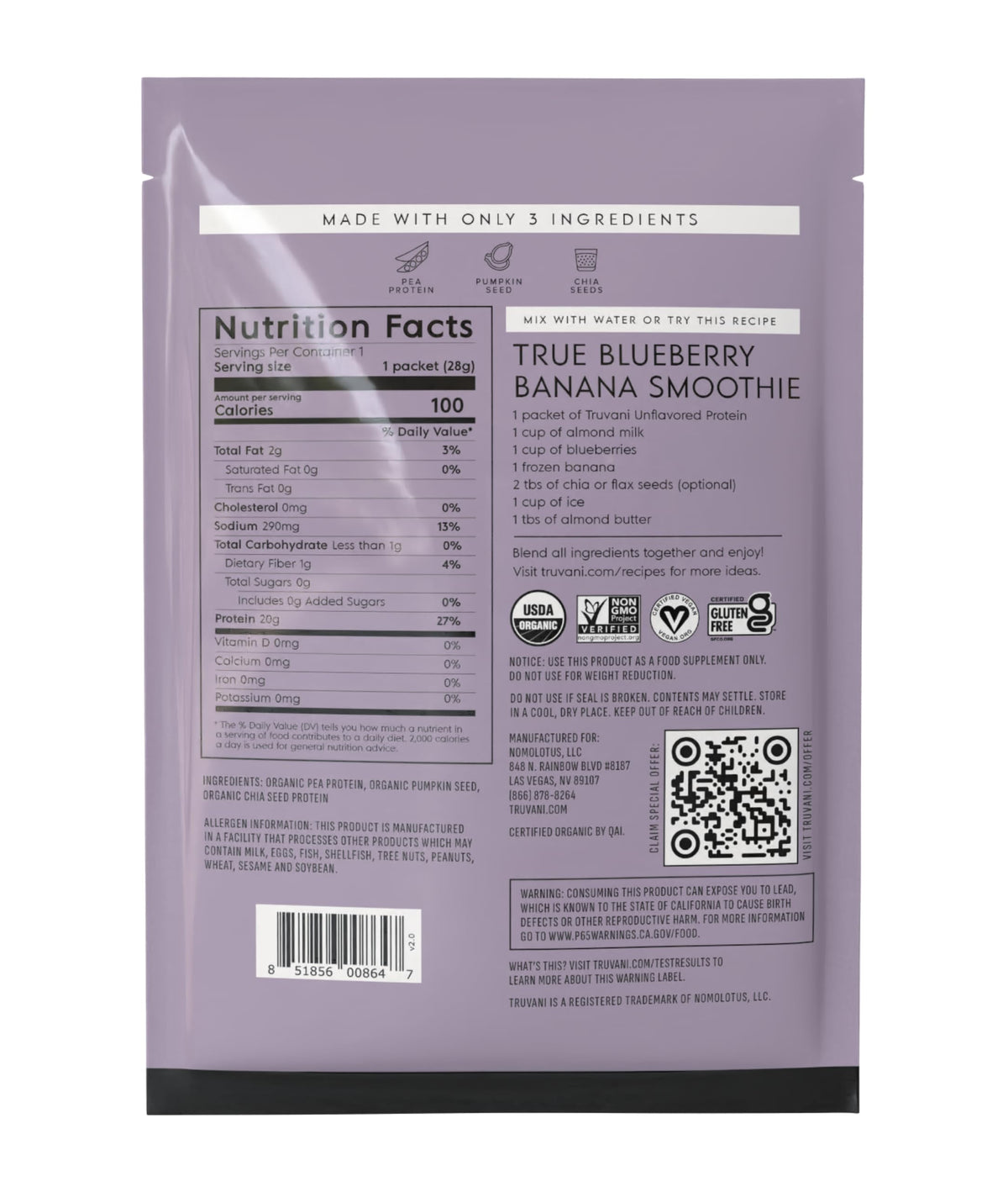 Organic Plant Based Protein Powder Y5861